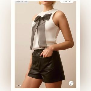 MAEVE by ANTHROPOLOGIE COLETTE  FAUX LEATHER SHORTS